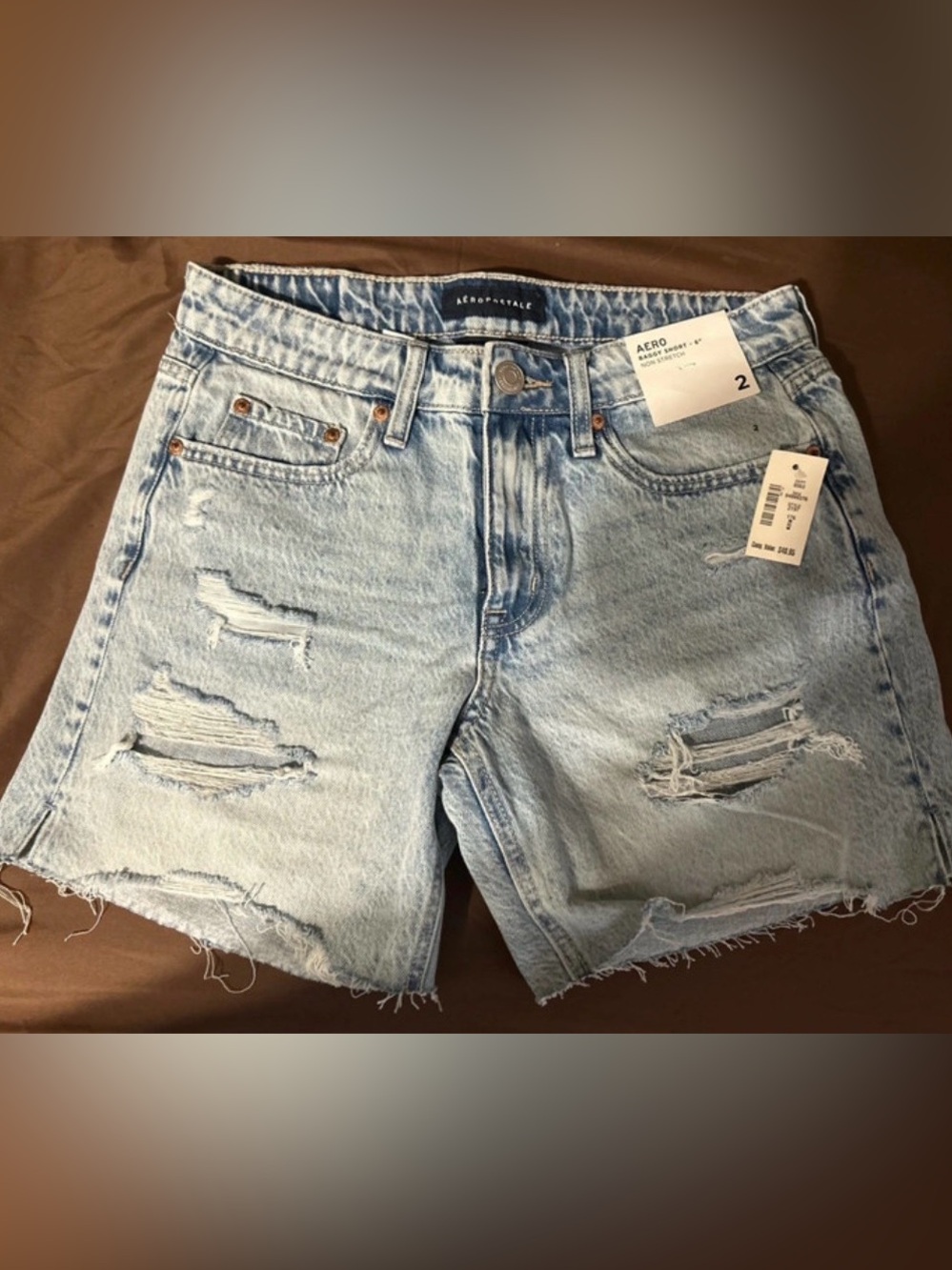 Aeropostale Light Blue Distressed Women's Denim Jean Shorts